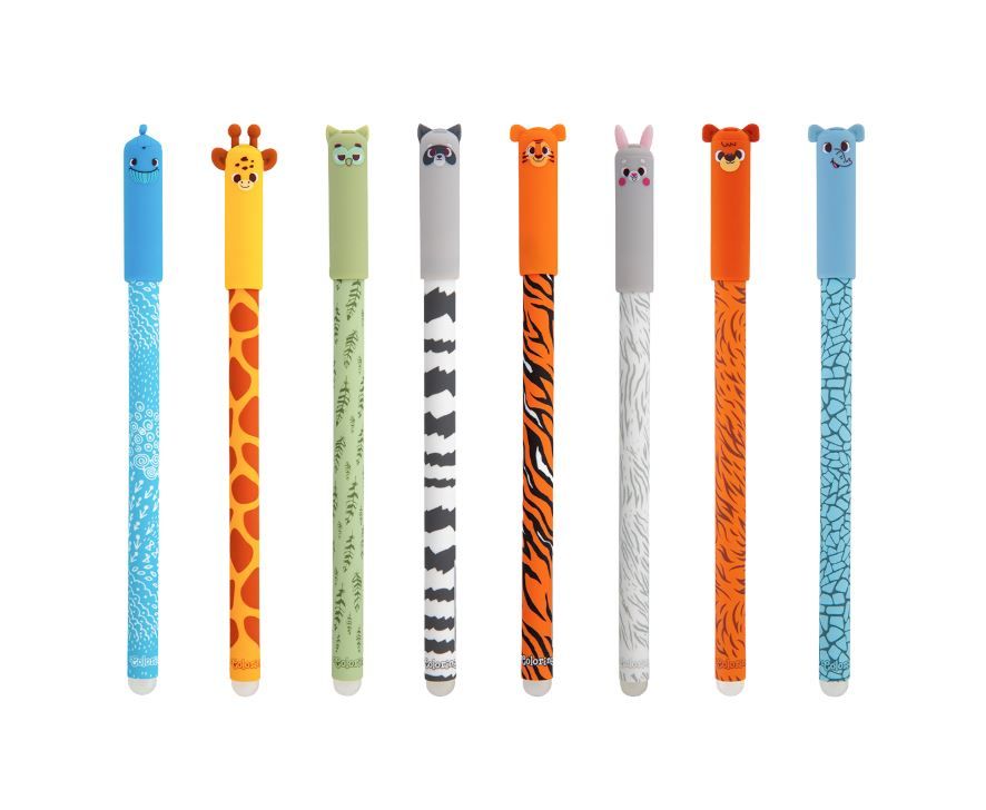 Gumovatelné pero Colorino s víčkem - Zvířata II, mix motivů