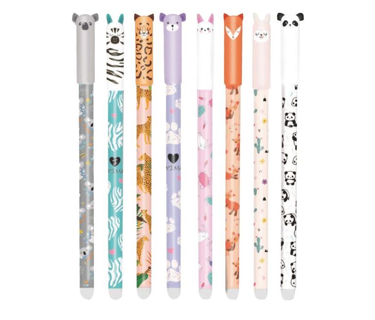 Gumovatelné pero Colorino s víčkem - Zvířata, mix motivů