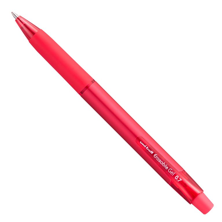 Gumovatelné pero stiskací UNI 0,7 mm - červené