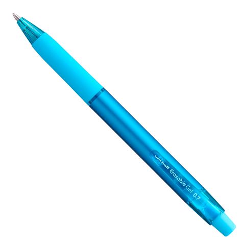 Obrázek produktu: Gumovatelné pero stiskací UNI 0,7 mm - nebesky modré