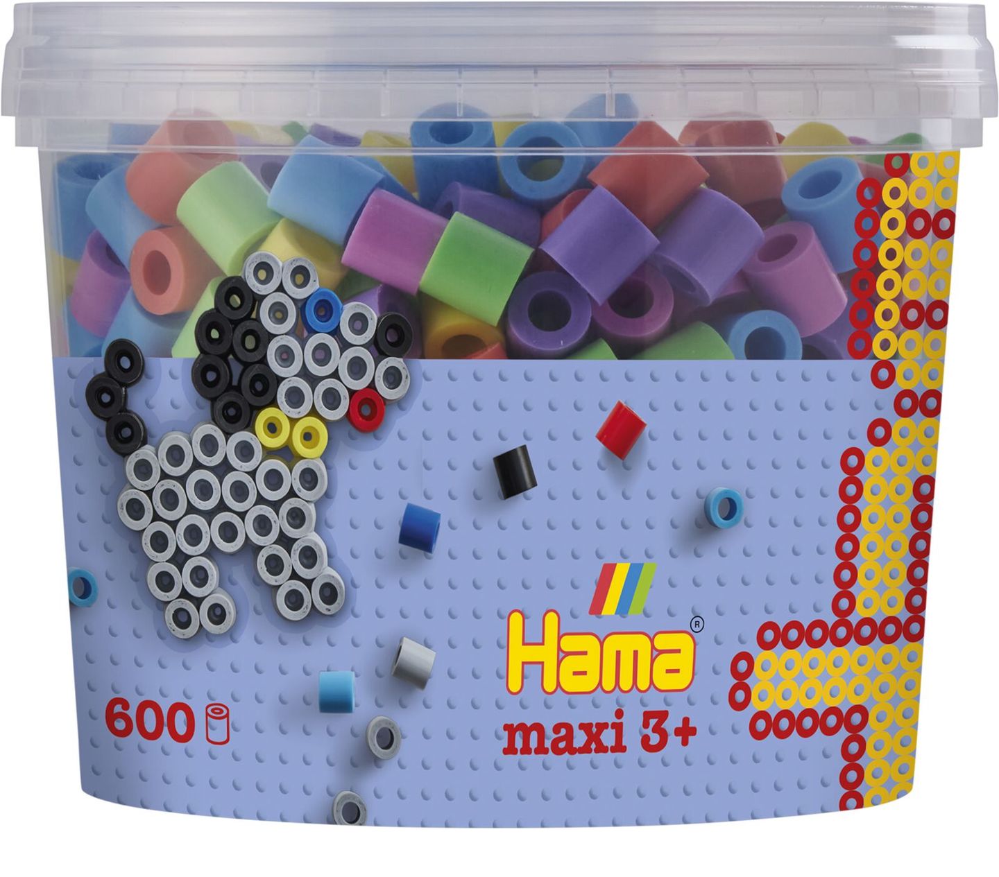 HAMA Korálky MAXI v tubě - 600 ks (mix se žlutou barvou)