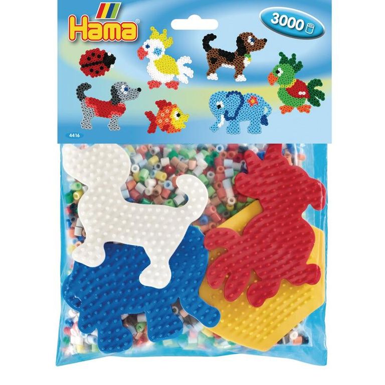 Hama zažehlovací korálky - MIDI Blistr, 3000ks Set B a 4 podložky