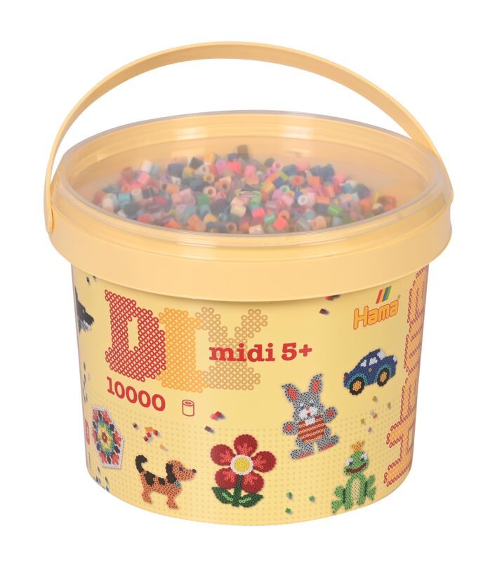 Hama zažehlovací korálky - MIDI Kyblík, 10000ks 48 barev