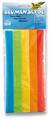 Obrázek produktu: Hedvábný papír 50 × 70 cm, 20 g, 5 listů - mix barev