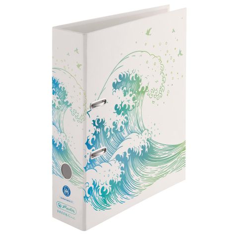 Obrázek produktu: Herlitz Pořadač pákový A4/8 cm lamino GREENline Vlna