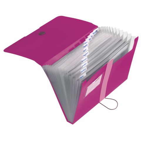 Obrázek produktu: Herlitz Spisové desky A4 PP organizační, 12 přihrádek - růžové