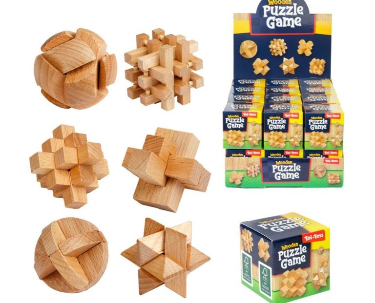 Levně Hlavolam 3D puzzle dřevo mix druhů