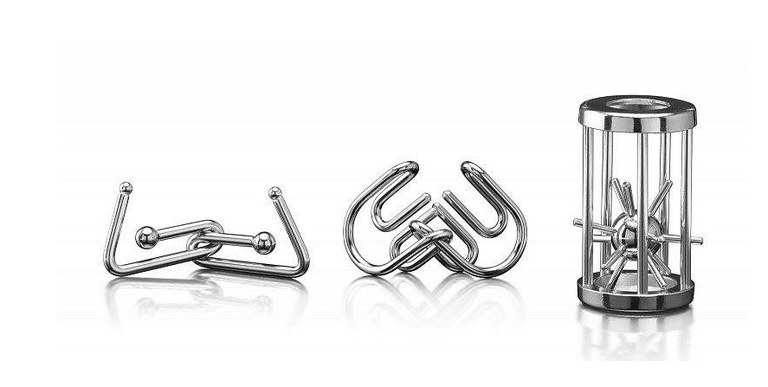 POPULAR Sada 3 kovových hlavolamů