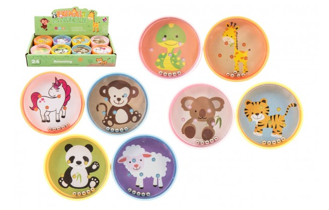 Hlavolam s kuličkami plast zvířátka 5,5 cm, mix motivů