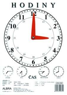 Obrázek produktu: Hodiny školní - černobílé , lamino, A4