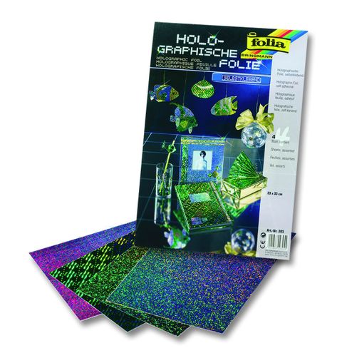 Obrázek produktu: Holografická fólie - samolepicí, - 23 × 33 cm, 4 listy, různé barvy