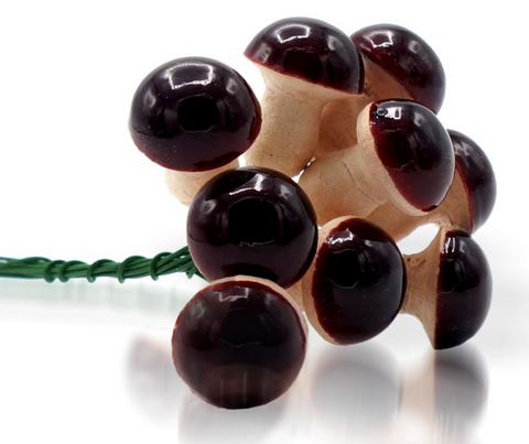 Obrázek produktu: Hříbek lakovaný 20 × 25 mm, na drátku - 10 ks