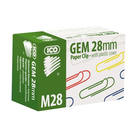 Obrázek produktu: ICO Kancelářské sponky 28 mm barevné - 100 ks
