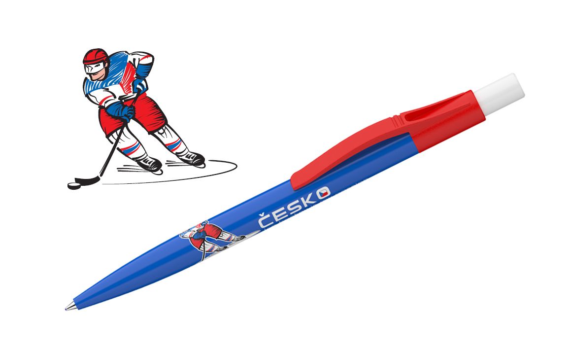 ICO Kuličkové pero 0,8 mm Hokej - Česko