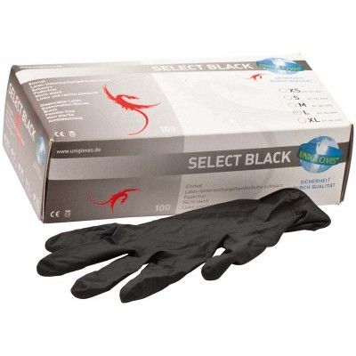Levně Jednorázové latexové rukavice Select černé - velikost L (100 ks)