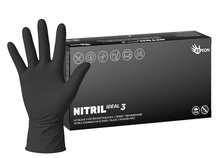 Jednorázové rukavice Nitrylex Ideal3, vel. S (100 ks)