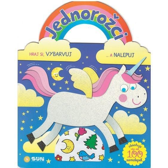 Jednorožci Hraj si ,vybarvuj, nalep - modrá