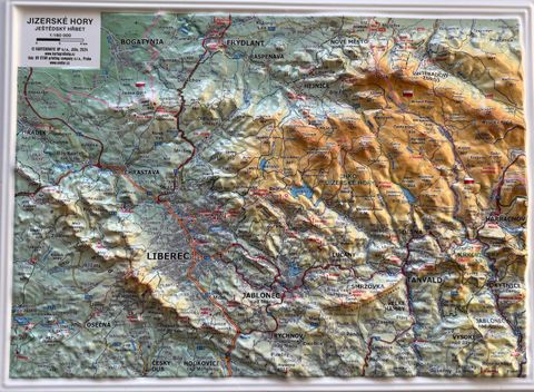 Obrázek produktu: Jizerské hory - reliéfní mapa 20 x 28 cm - 1:180 000