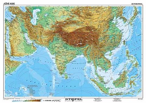 Obrázek produktu: Jižní Asie geografická/ politická - mapa A3