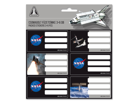 Obrázek produktu: Jmenovky na sešit Ars Una - NASA 2, 3 × 6 ks