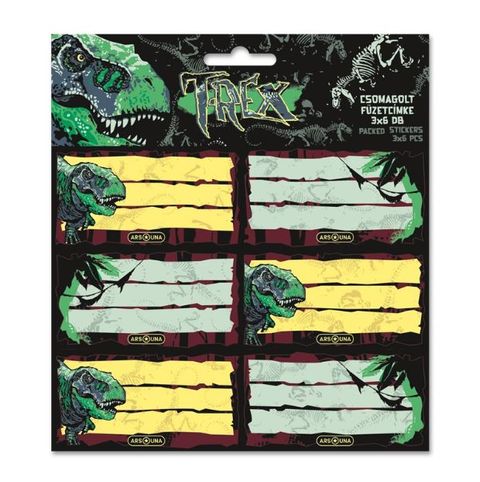 Obrázek produktu: Jmenovky na sešit Ars Una - T-Rex