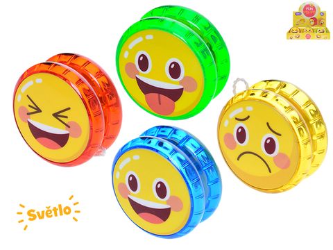 Obrázek produktu: Jojo smajlík 6 cm na baterie se světlem, mix barev