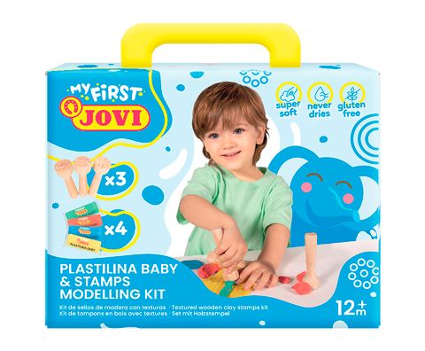 Obrázek produktu: JOVI BABY plastelína 4 x 38 g + 3 dřevěná razítka