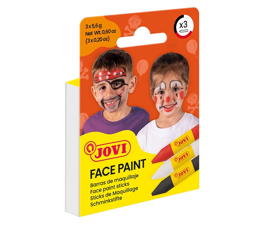 JOVI obličejové tužky 3 x 5,6 g - červená, bílá a černá