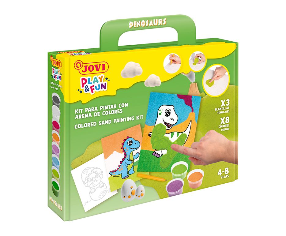JOVI PLAY&FUN sada na malování pískem 12 ks - Dinosauři