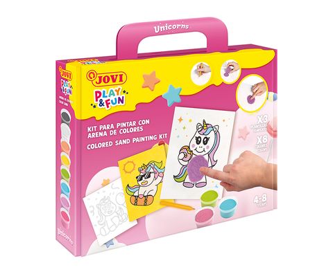 Obrázek produktu: JOVI PLAY&FUN sada na malování pískem 12 ks - Jednorožci