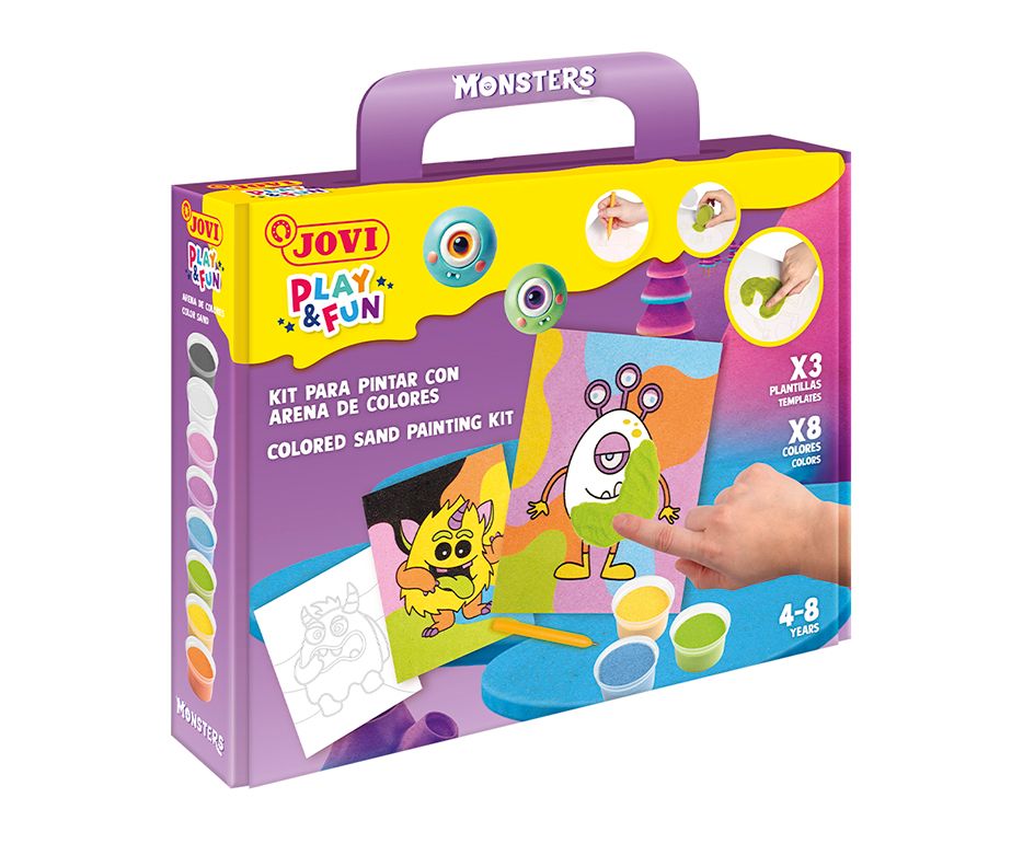 JOVI PLAY&FUN sada na malování pískem 12 ks - Monstra