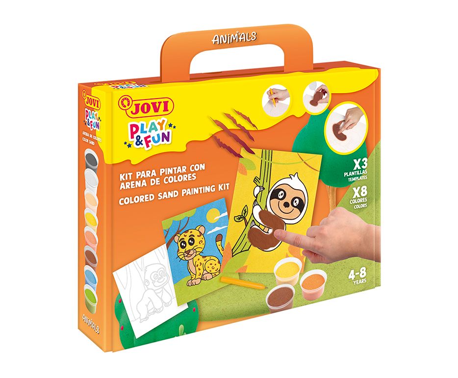 JOVI PLAY&FUN sada na malování pískem 12 ks - Zvířata
