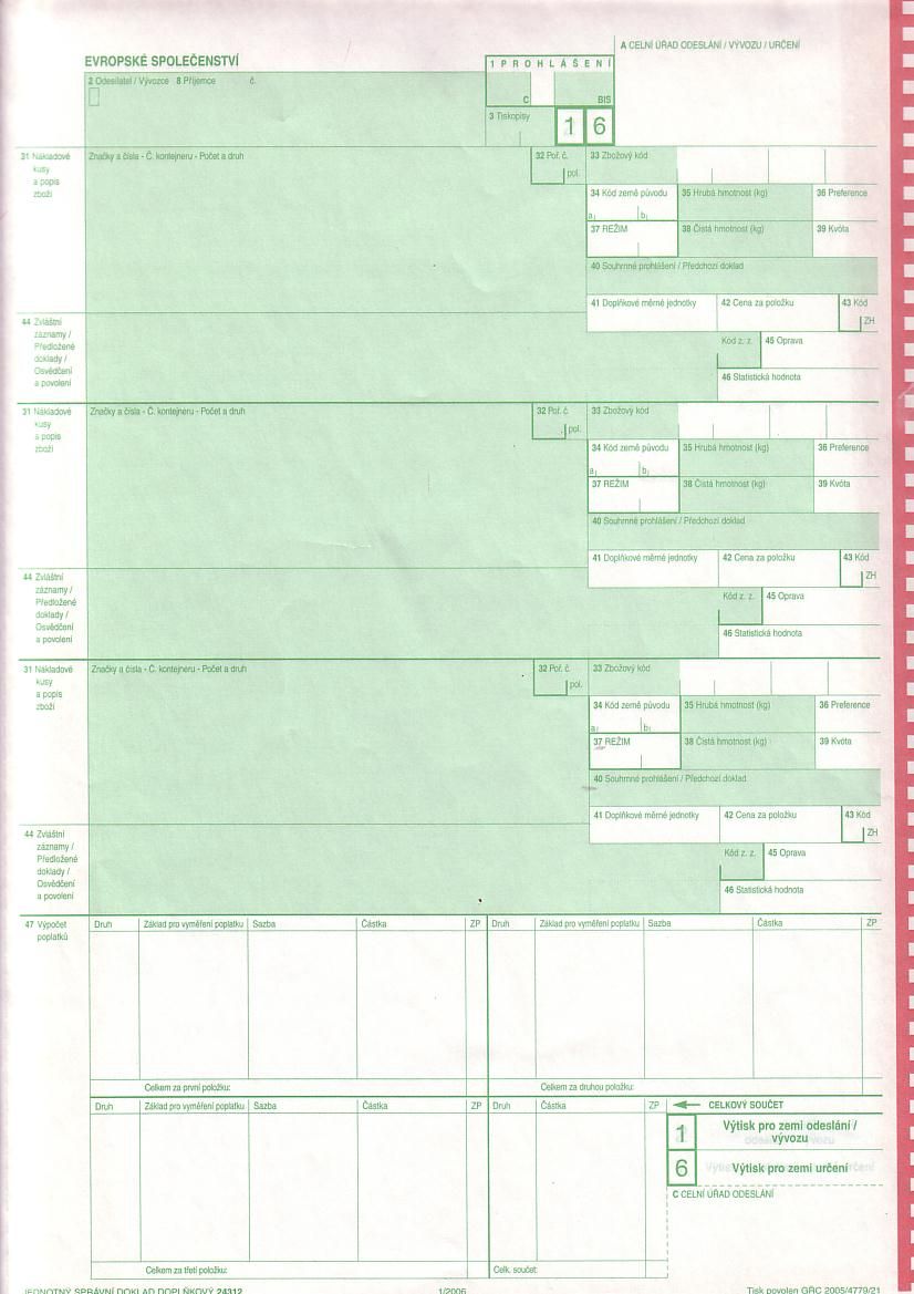 JSDd 24312 - dovoz+vývoz 4l.