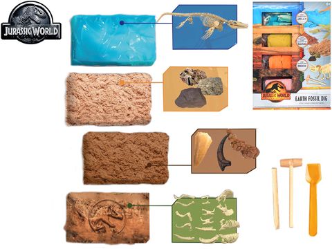 Obrázek produktu: Jurský svět sada pro tesání dinosauřích pozůstatků 4 ks zkamenělin
