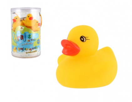 Teddies Kačenka zvířátko svítící ve vodě plast 6cm na baterie žlutá