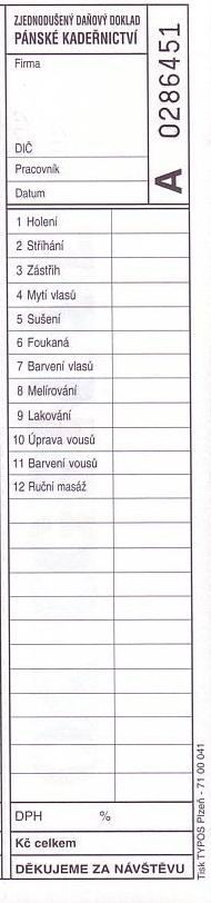 Kadeřnický blok pánský - samopropis