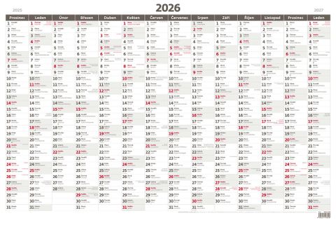 Obrázek produktu: Kalendář nástěnný 2026 - Plánovací roční mapa A1 bezobrázková