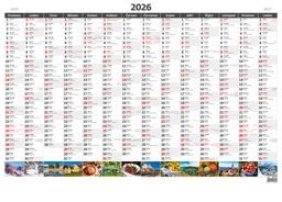 Obrázek produktu: Kalendář nástěnný 2026 - Plánovací roční mapa A1 obrázková