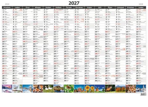 Obrázek produktu: Kalendář nástěnný 2027 - Plánovací roční mapa A1 obrázková