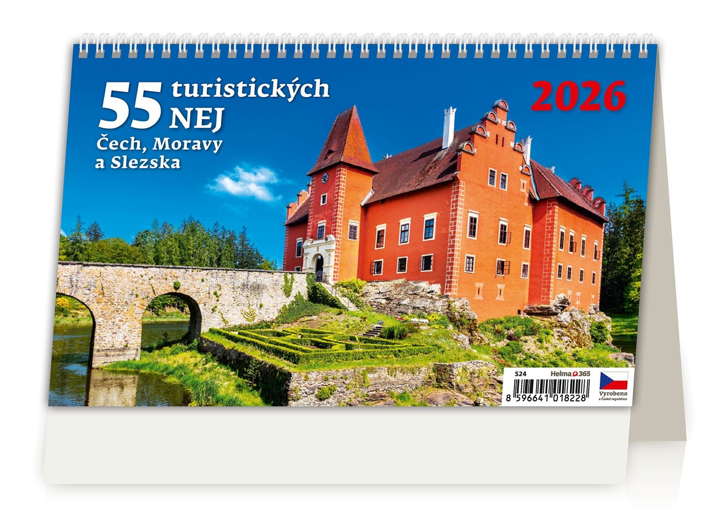 Kalendář stolní 2026 - 55 turistických nej Čech, Moravy a Slezska
