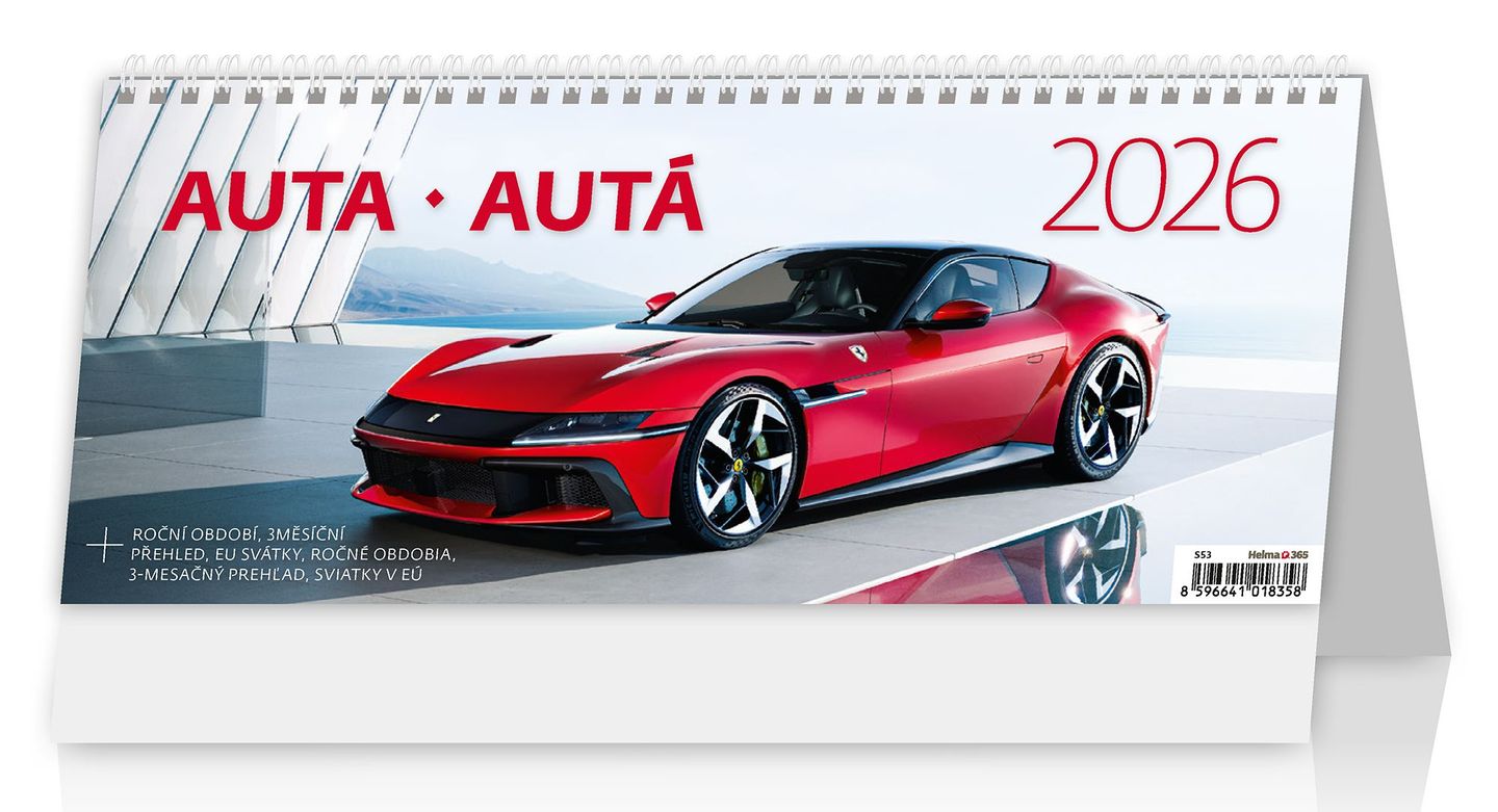 Kalendář stolní 2026 - Auta/Autá