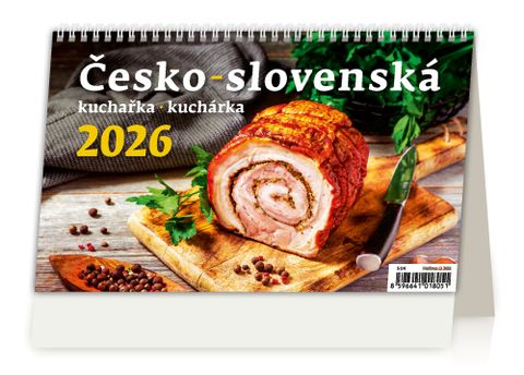 Obrázek produktu: Kalendář stolní 2026 - Česko-slovenská kuchařka/kuchárka