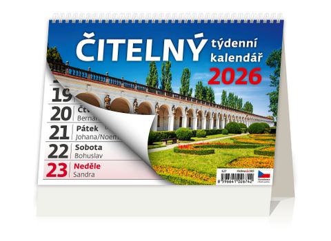 Obrázek produktu: Kalendář stolní 2026 - Čitelný týdenní kalendář NEW