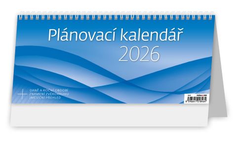 Obrázek produktu: Kalendář stolní 2026 - Plánovací kalendář MODRÝ
