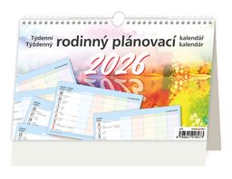 Obrázek produktu: Kalendář stolní 2026 - Týdenní rodinný plánovací kalendář