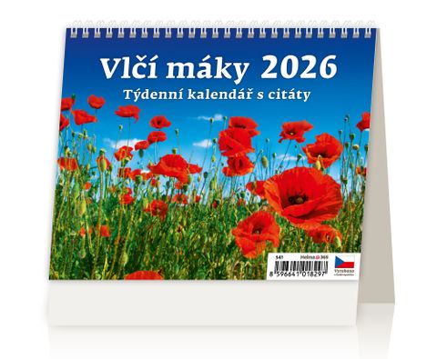 Obrázek produktu: Kalendář stolní 2026 - Vlčí máky