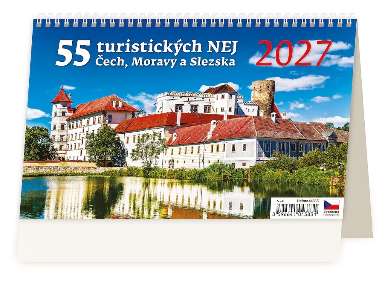 Kalendář stolní 2027 - 55 turistických NEJ Čech, Moravy a Slezska