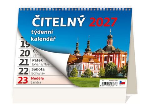 Obrázek produktu: Kalendář stolní 2027 - Čitelný týdenní kalendář