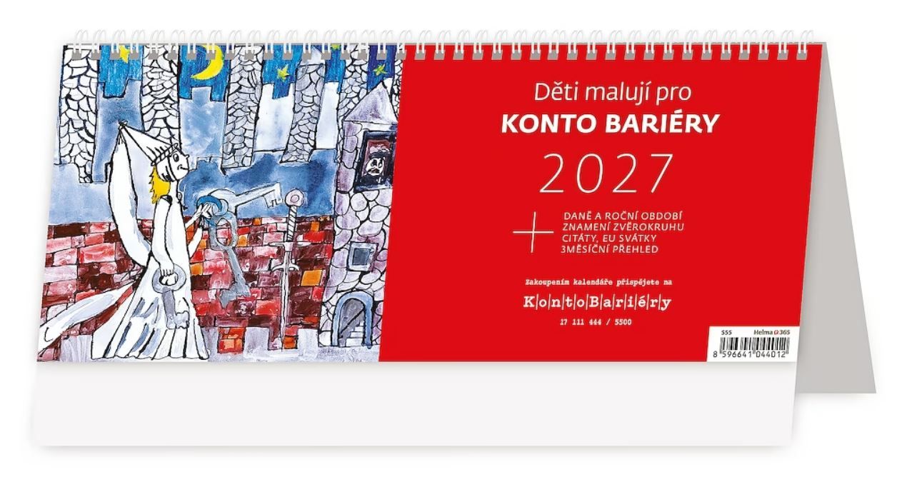 Kalendář stolní 2027 - Děti malují pro Konto Bariéry