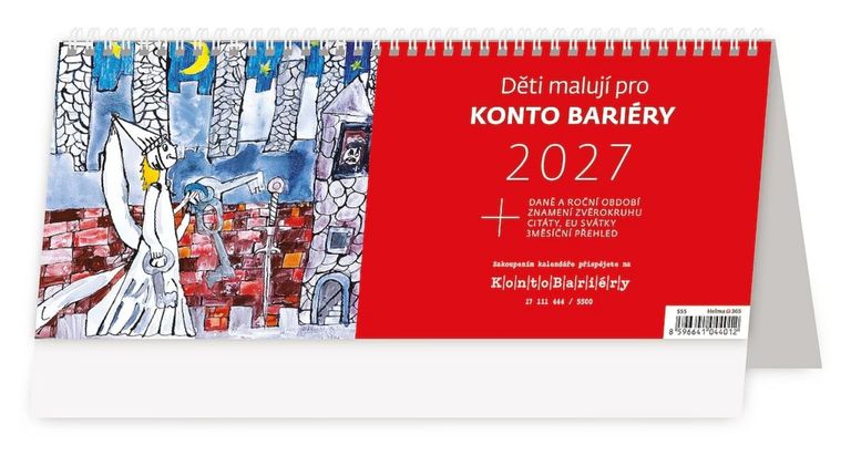 Kalendář stolní 2027 - Děti malují pro Konto Bariéry